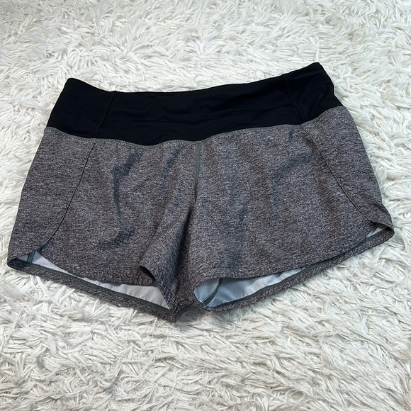 Lululemon Run Times Short II *4" Heather Lux Multi Black / Black - Picture 1 of 6